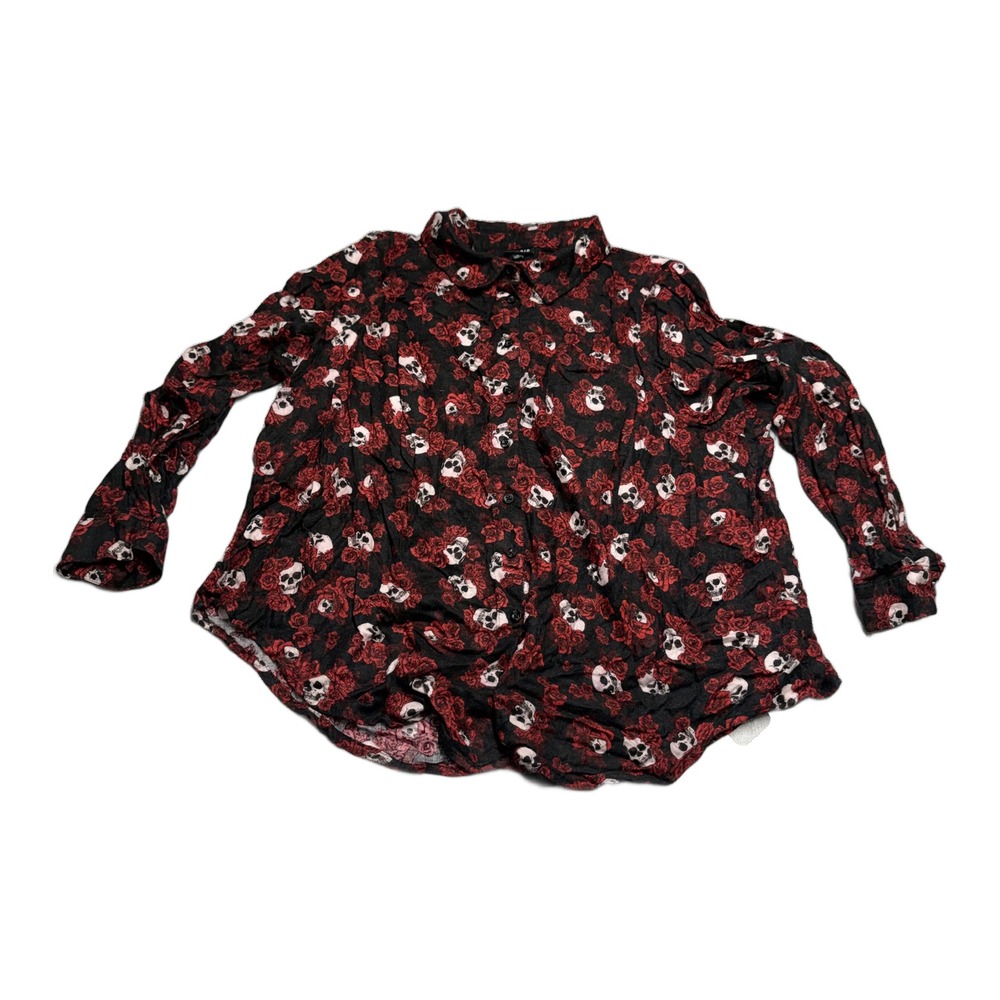 Torrid Skull Rose Print Button Down Shirt Plus Size 3